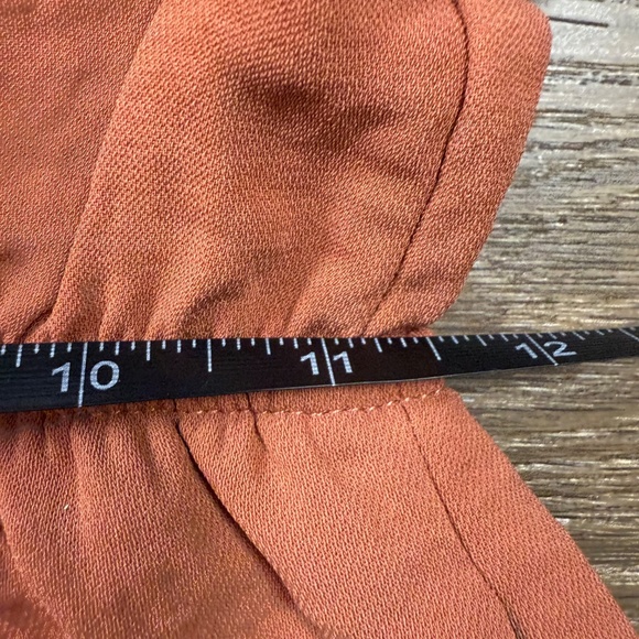 Flawless Women's Short-Sleeve Romper, Burt Orange Dressy, Boho, Fall, NWT XS - Picture 9 of 12